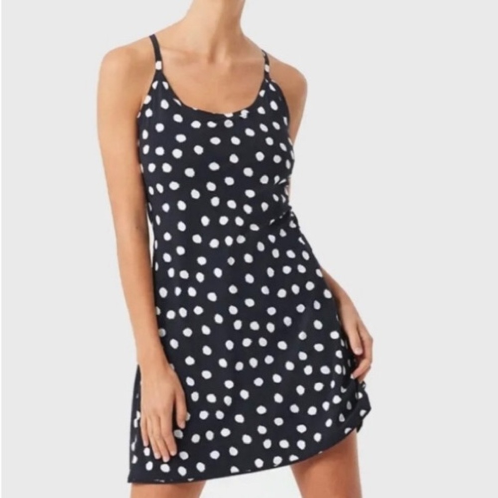 Outdoor Voices Black and White Polka Dot Dress